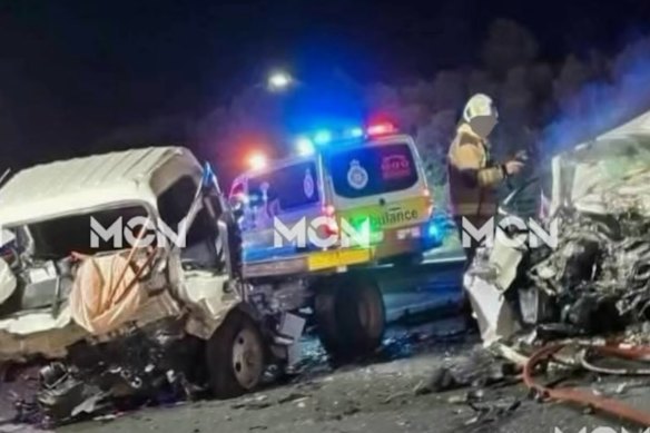 A man has died in a crash on the Bruce Highway at Burpengary.