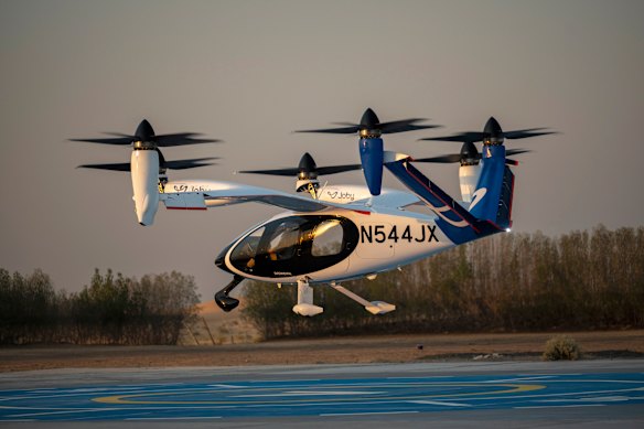 Uber and Joby’s Electric Vertical Take-off and Landing (eVtol) aircraft in Dubai.