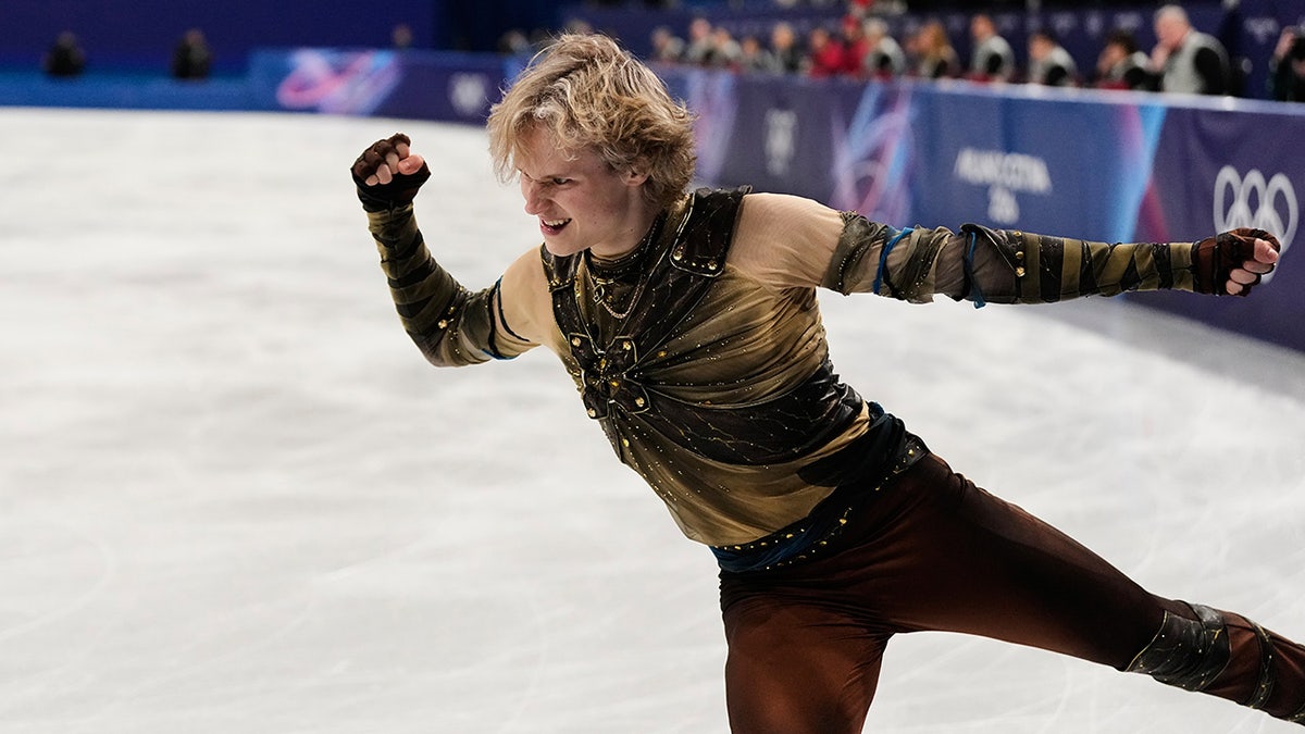 Ilia Malinin gets ready to compete