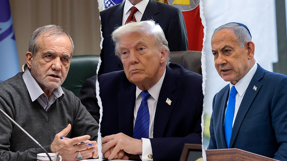 Masoud Pezeshkian, Donald Trump and Benjamin Netanyahu
