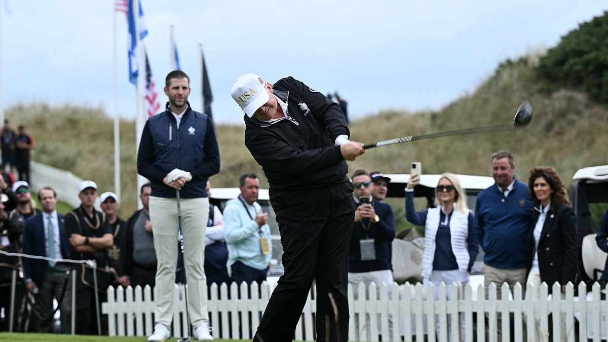 Trump golfing in Scotland