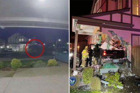 Truck crashes into Oregon family home after being launched 100 feet into air