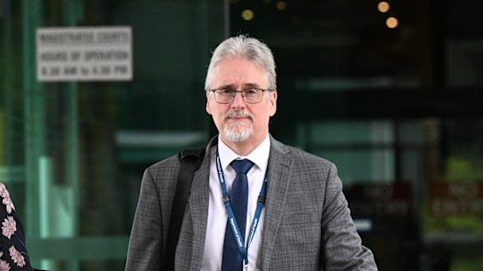 Shaun Drummond, then acting Queensland Health director general while on leave from Deloitte, pictured leaving the state’s Commission of Inquiry into Forensic DNA Testing in Queensland in 2022.