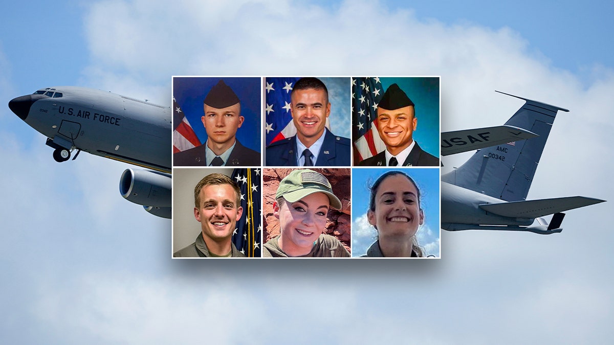 Split photo of the airmen killed in a plane crash.