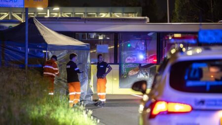 Two teenage boys killed in motorbike collision with bus in western Sydney