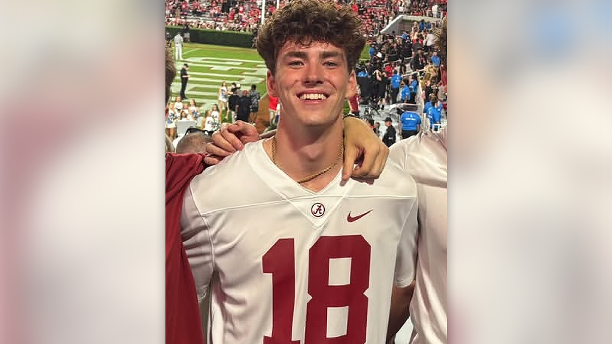 Jimmy Gracey pictured in an undated photo wearing a Crimson Tide football jersey