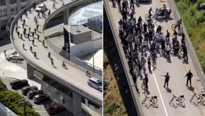 Bike mob’s Bay Bridge blitz foiled as cops stop rogue riders storming city streets before freeway chaos