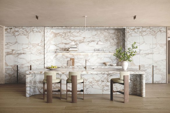 Mountains of marble: A render of what an interior could look like. 