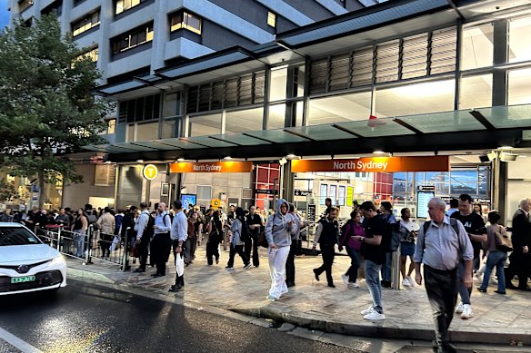 North Sydney train station after a storm and heavy rainfall.