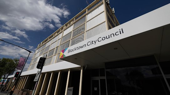 The Blacktown City Council building that the council is currently leasing back from developer Walker.