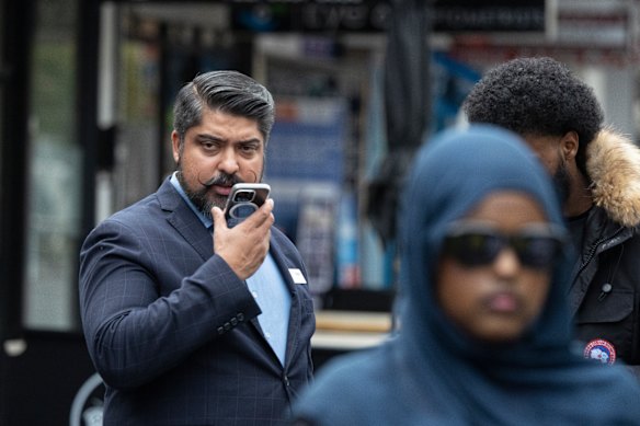 Tiwari last April during a protest in Footscray following a police shooting.