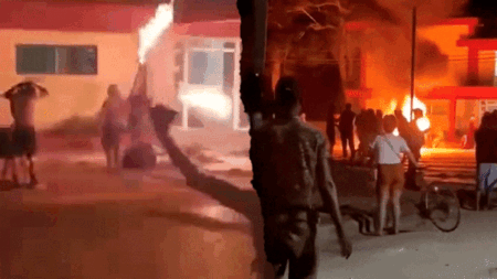 Protesters torch Communist Party HQ in Cuba as video appears to capture gunfire