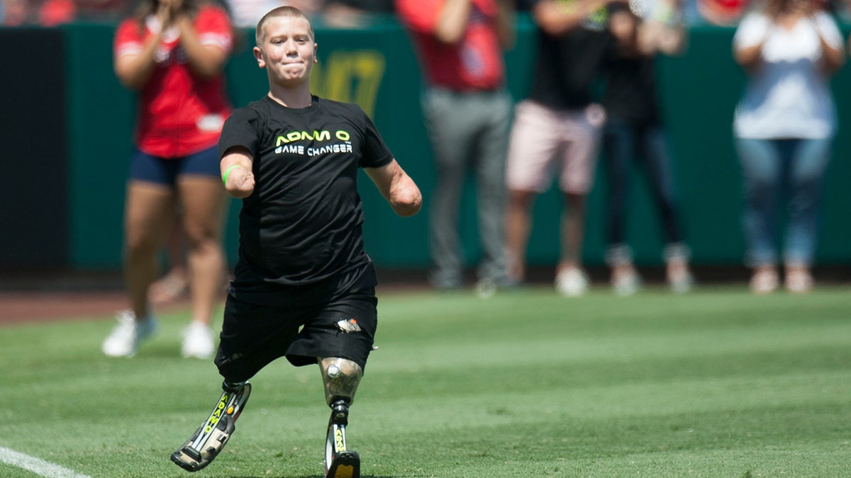 Dayton Webber playing baseball