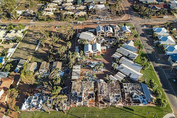 The impact of Cyclone Seroja on Kalbarri in 2021.