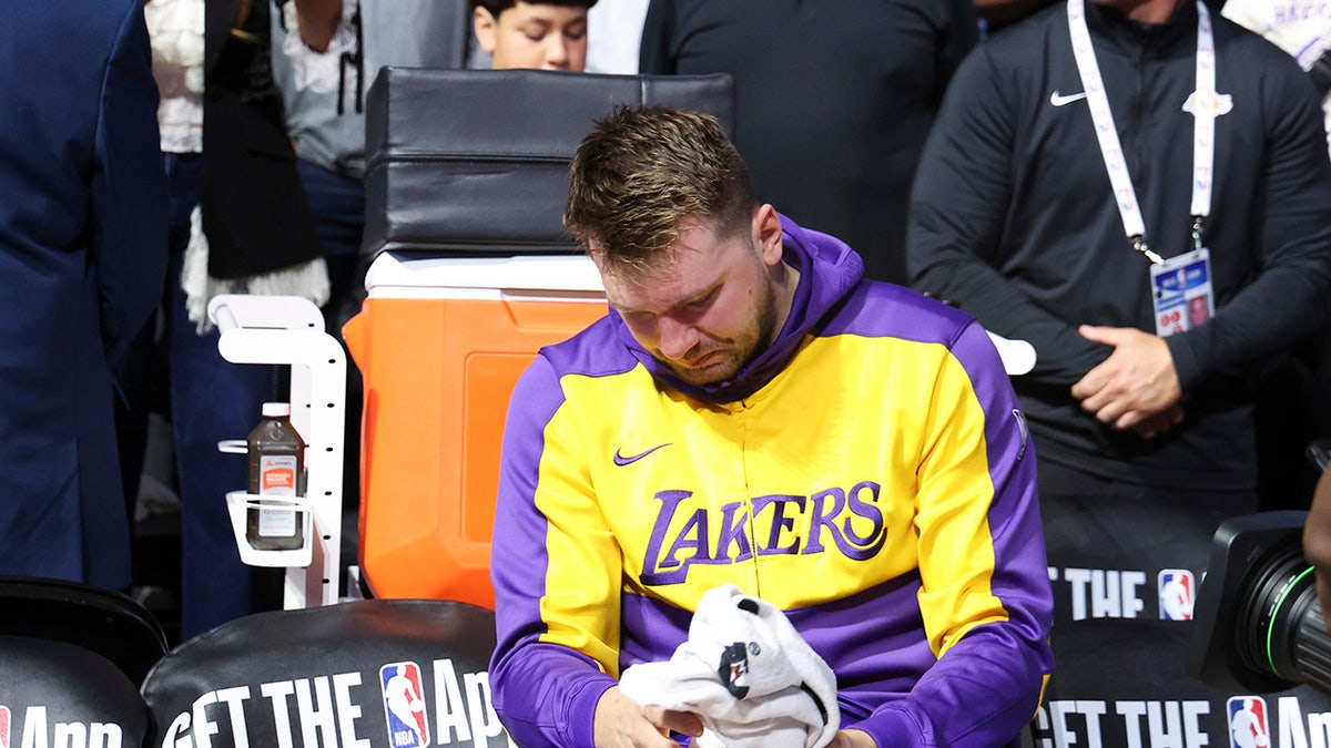 Luka Doncic on bench