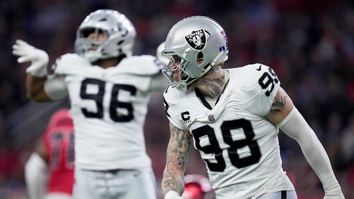 Maxx Crosby celebrates