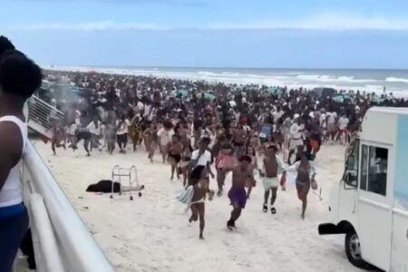 Gunfire at crowded Florida beach sends sunbathers scattering as violence erupts during spring break