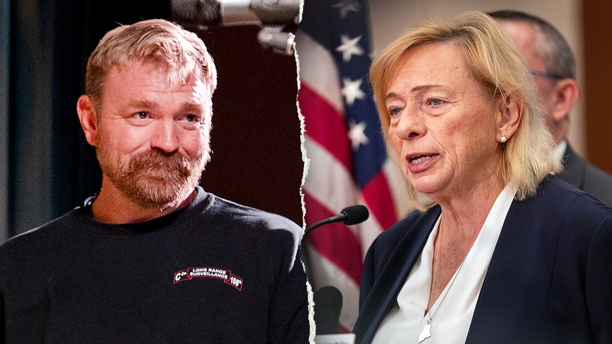 Graham Platner and Janet Mills split image