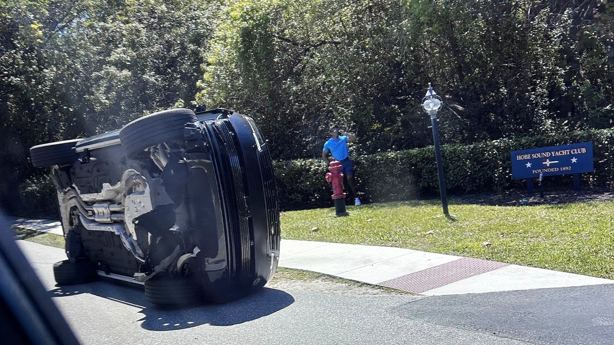 Tiger Woods car flip accident aftermath