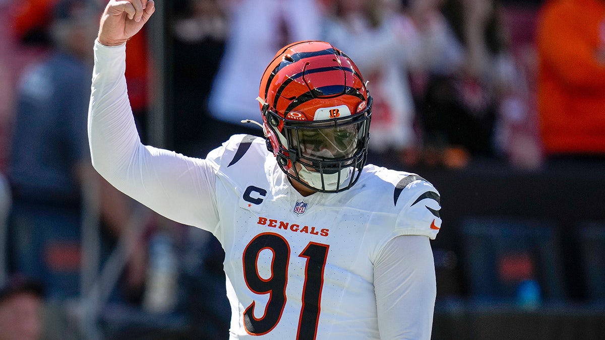 Trey Hendrickson celebrates