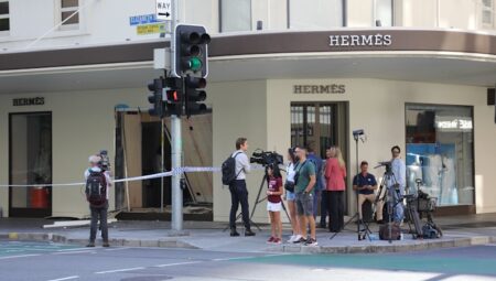 Hermès Brisbane store on Edward Street smashed by stolen Mercedes SUV in Easter Monday ram-raid