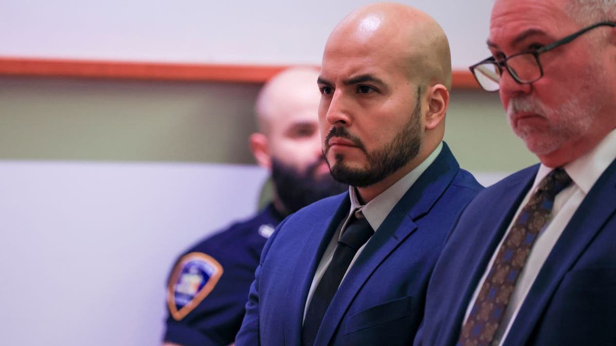 NYPD Sgt. Erik Duran appearing in court during arraignment
