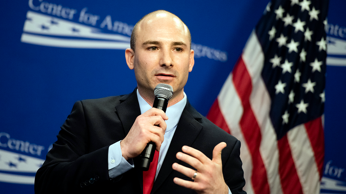 Fairfax County Commonwealth's Attorney Steve Descano speaking at an event in Fairfax County Virginia