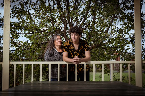 Year 9 student Brodie Ibrahim and his mother, Sophie Minas.