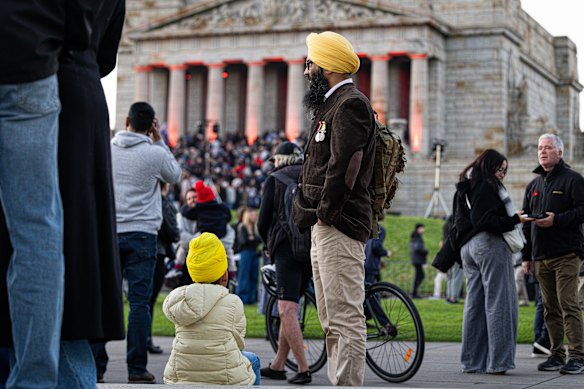 People of all cultures stop to pay their respects on ANZAC day.