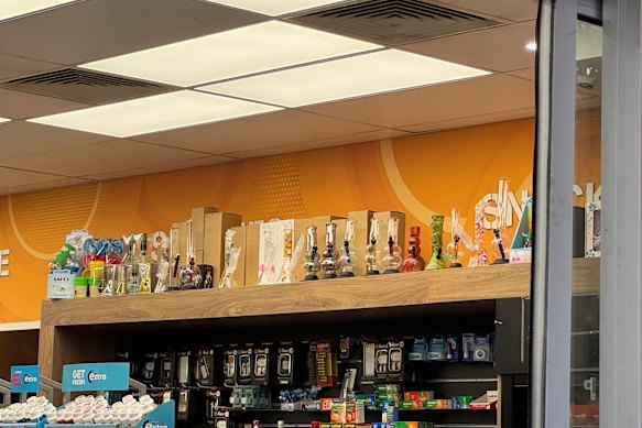 Talk about convenient: Bongs are openly for sale among other everyday items at one of the many stores littering Fremantle’s main strip.