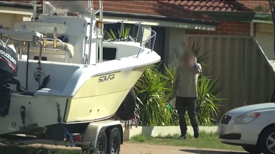 The sniper shooter arriving at David Pye’s home as captured by police covert operations.