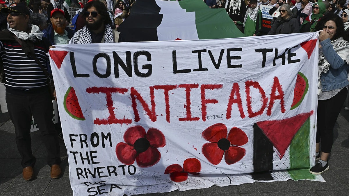 Anti-Israel protesters in Canada.