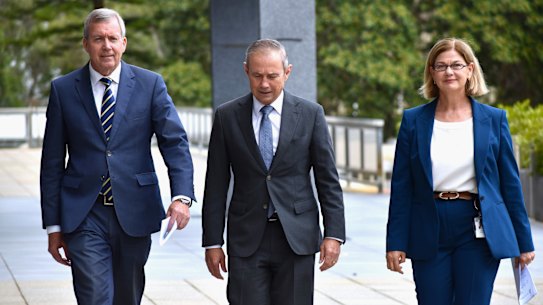 Police Minister Reece Whitby, Premier Roger Cook and Health Minister Meredith Hammat.