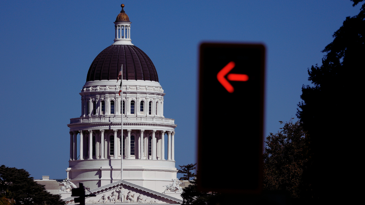 California State Capitol building with dome in Sacramento