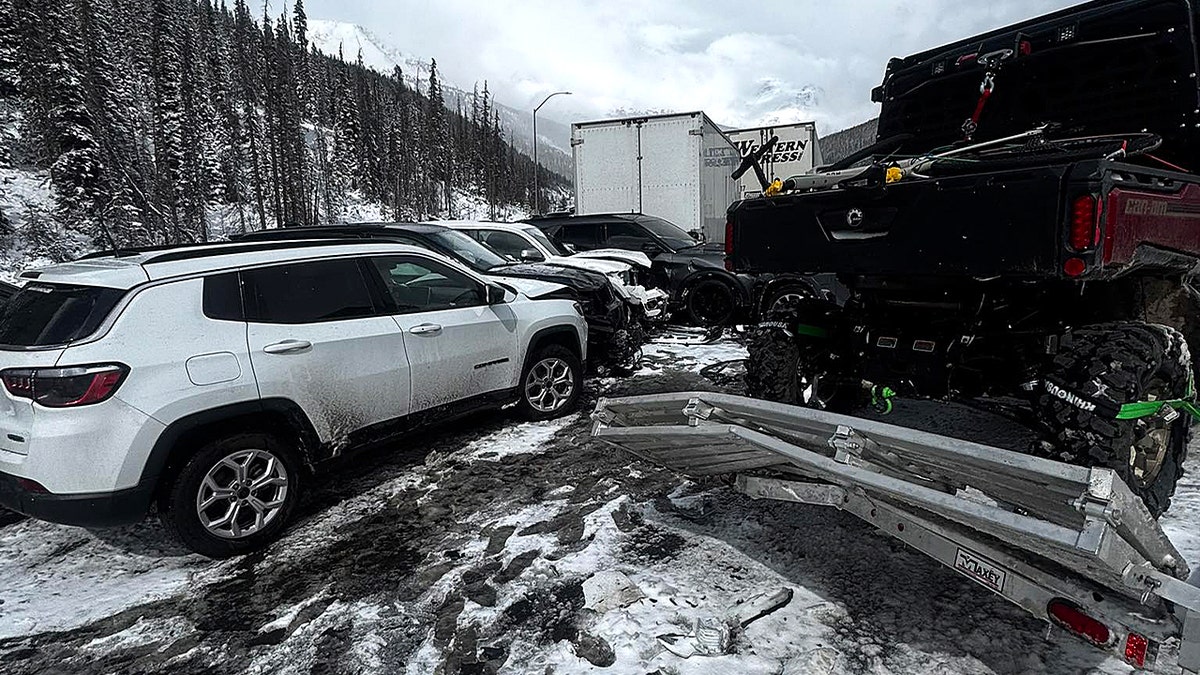 Snowy Colorado highway multi-vehicle crash
