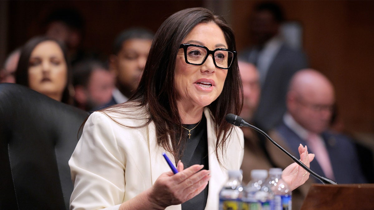 Lori Chavez-DeRemer testifying during Senate confirmation hearing in Washington, D.C.