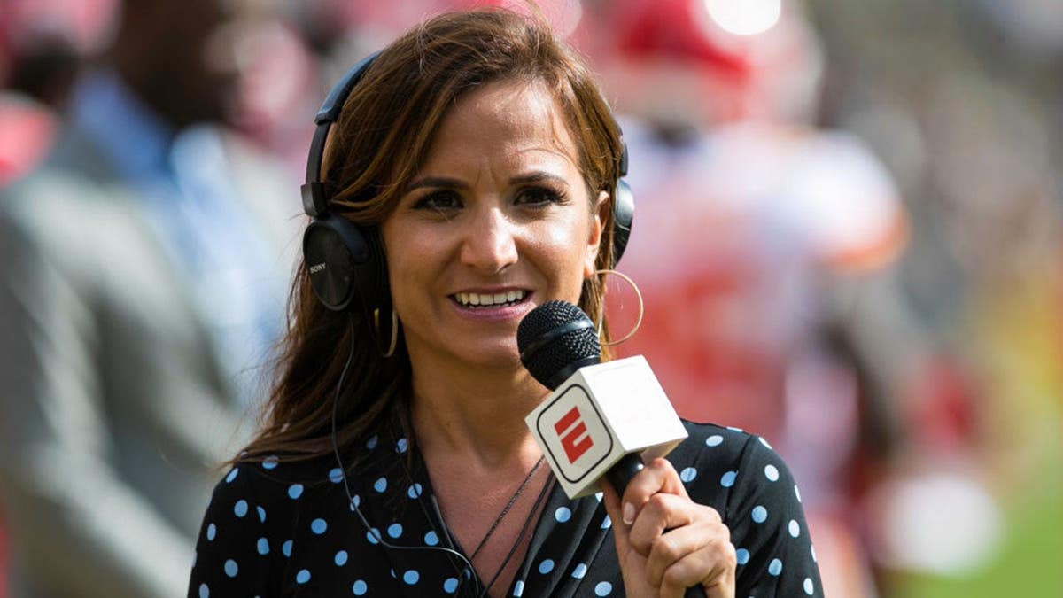 ESPN reporter Dianna Russini looking on during NFL game at Heinz Field in Pittsburgh
