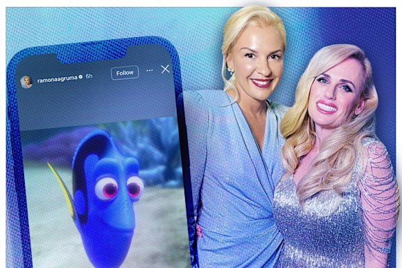 Rebel Wilson (right) and wife Ramona Agruma-Wilson, whose post on Instagram was tendered in evidence in the Federal Court.