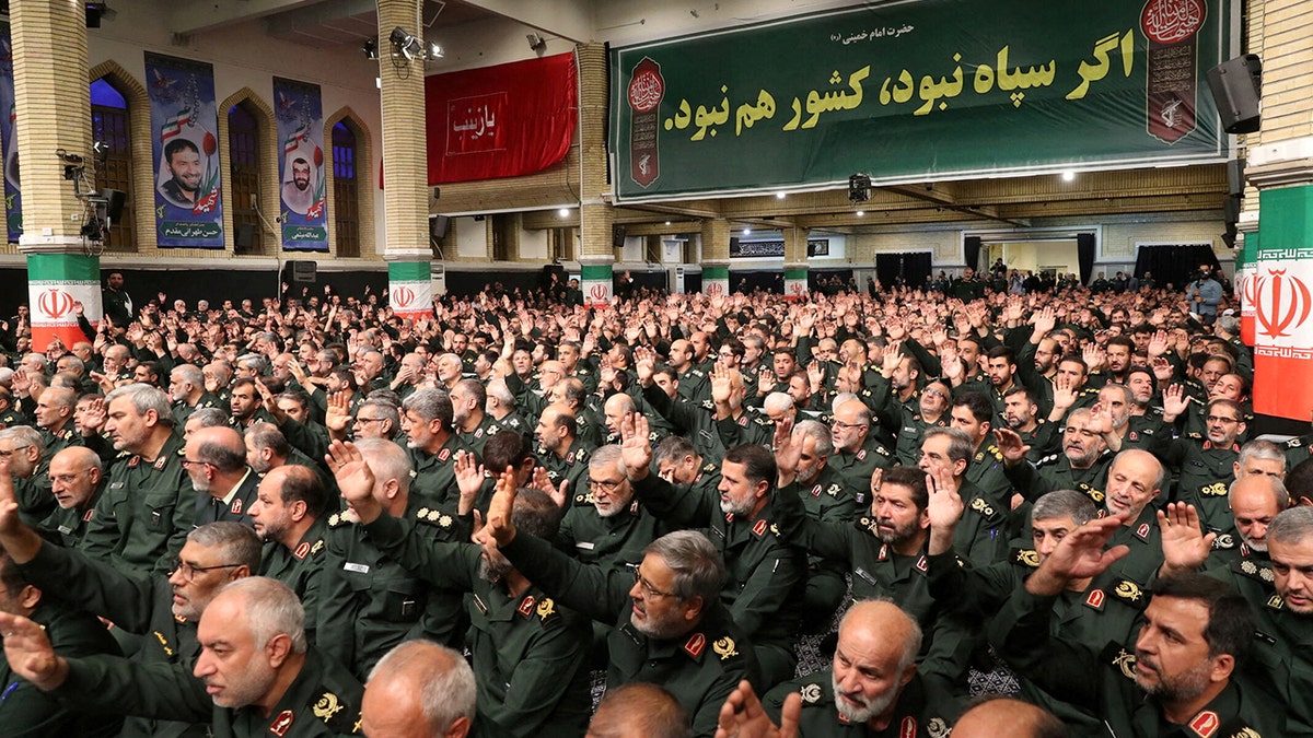 Ayatollah Ali Khamenei meeting with Islamic Revolutionary Guard Corps commanders in Tehran