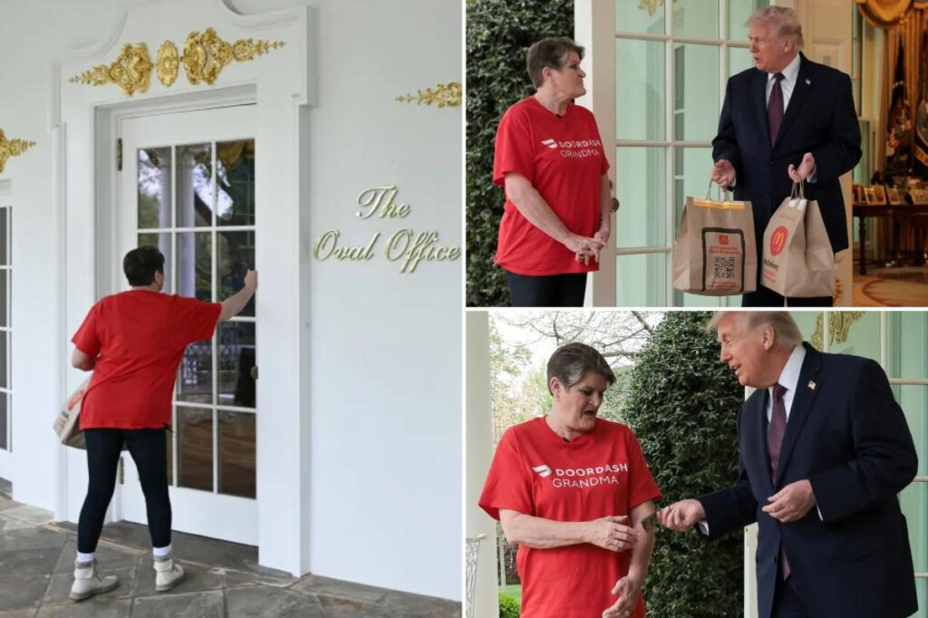 Trump tips DoorDash driver $100 for McDonald’s delivery at Oval Office to promote ‘no taxes on tips’