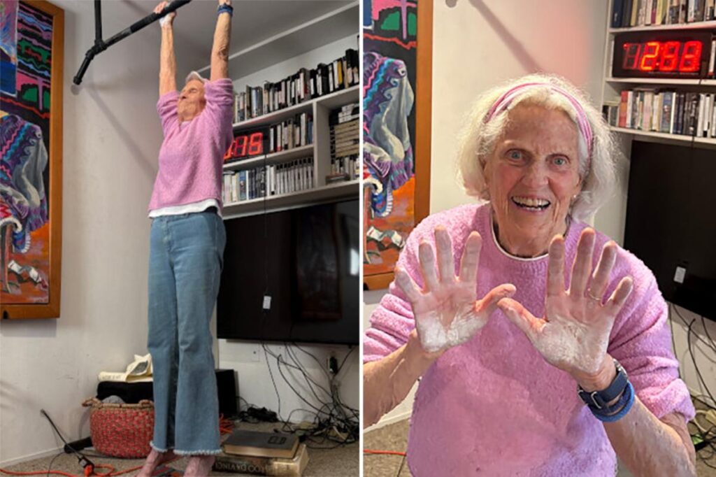 90-year-old grandma breaks Guinness World Record for dead hang