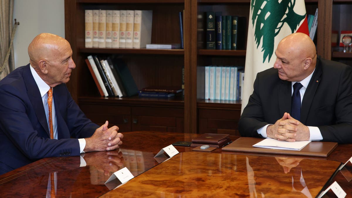 Tom Barrack meeting Lebanese President Joseph Aoun in Baabda