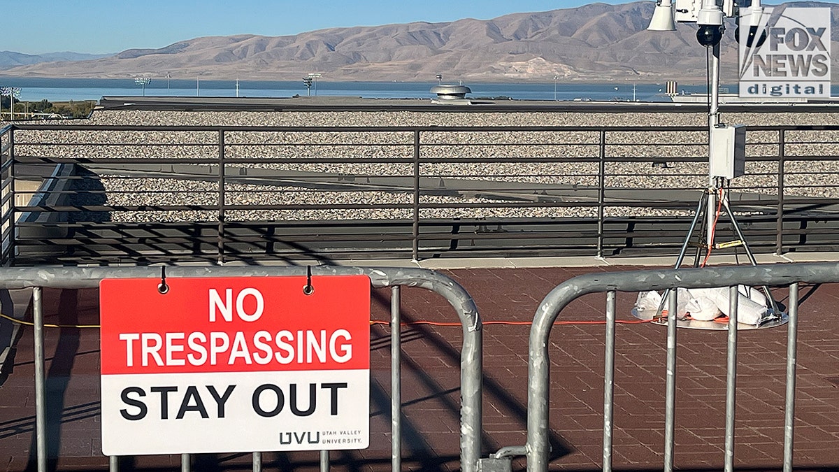 Roof barrier of Loose Center at Utah Valley University where alleged assassin took fatal shot at Charlie Kirk