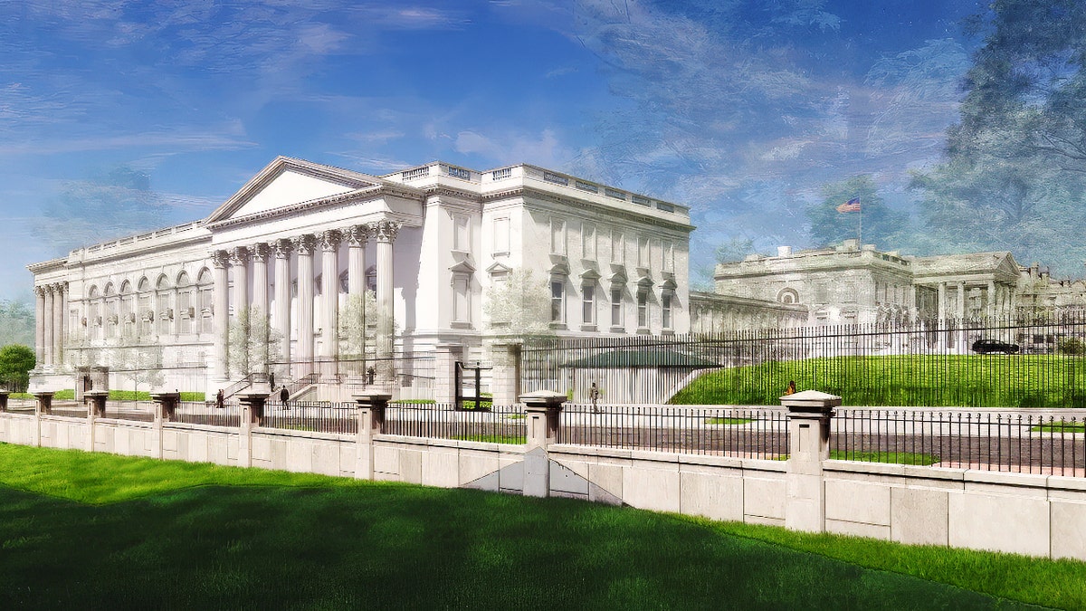 Rendering of the proposed White House ballroom interior design.