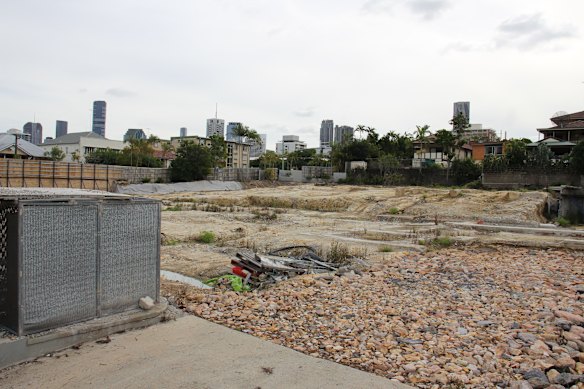 The massive site is almost the size of a football field and fronts on to three streets.
