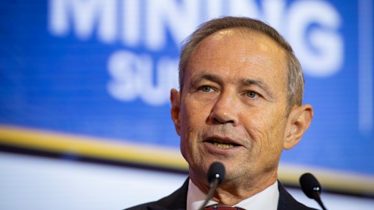 Pictures of Roger Cook, Premier and Minister for State and Industry Development, Jobs and Trade, Western Australia, at the Financial Review Mining Summit at the Ritz Carlton in Perth.