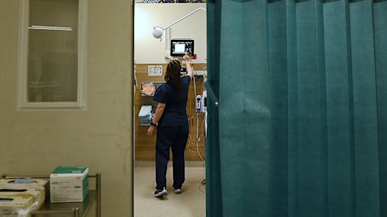 Medical staff in St Vincent’s Hospital emergency department, Darlinghurst.