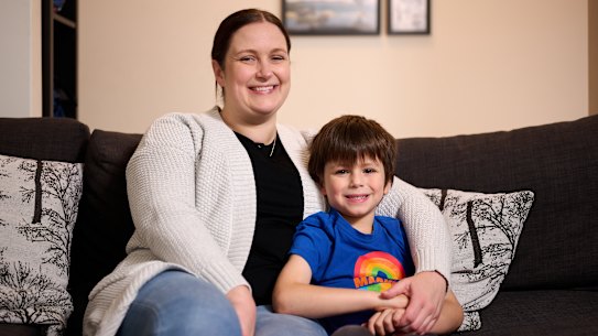 Cat Irvine believes multiple RSV infections led to her son Parker, 5, developing asthma.