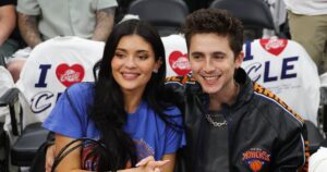 Timothee Chalamet and Kylie Jenner Cheer on Knicks in Matching Outfits for Courtside Date Night