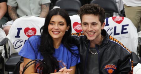 Timothee Chalamet and Kylie Jenner Cheer on Knicks in Matching Outfits for Courtside Date Night